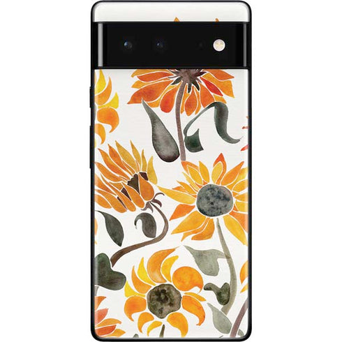Cat Coq Yellow Sunflower Google Pixel 6 Skin